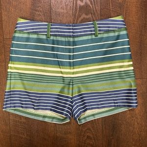 J. McLaughlin Striped Green Blue Crewneck Shorts